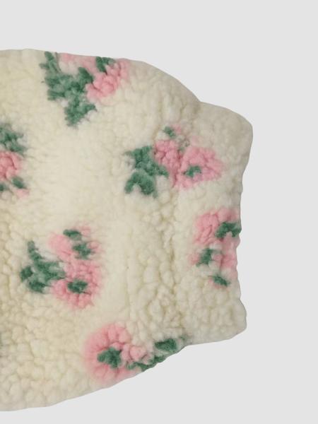 Women's Floral High Neck Zipper Jacket, Casual Fleece Lined Coat, Long Sleeve Button Front Outerwear, Fall & Winter Fashion