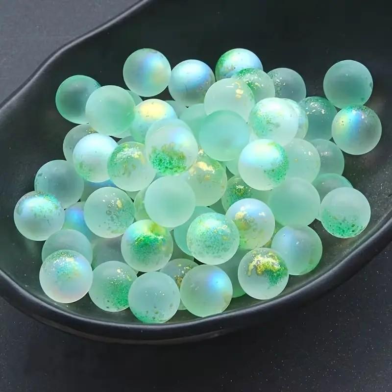 50pcs Glass Crystal Balls, Iridescent Glass Crystal Balls, Blue, Green, Pink & Multicolor Round Shimmering Decorative Balls for Parties, Weddings, Home, Bar, Fish Tank, Patio & Pool Decor, Beading Supplies, Accessories For Beading