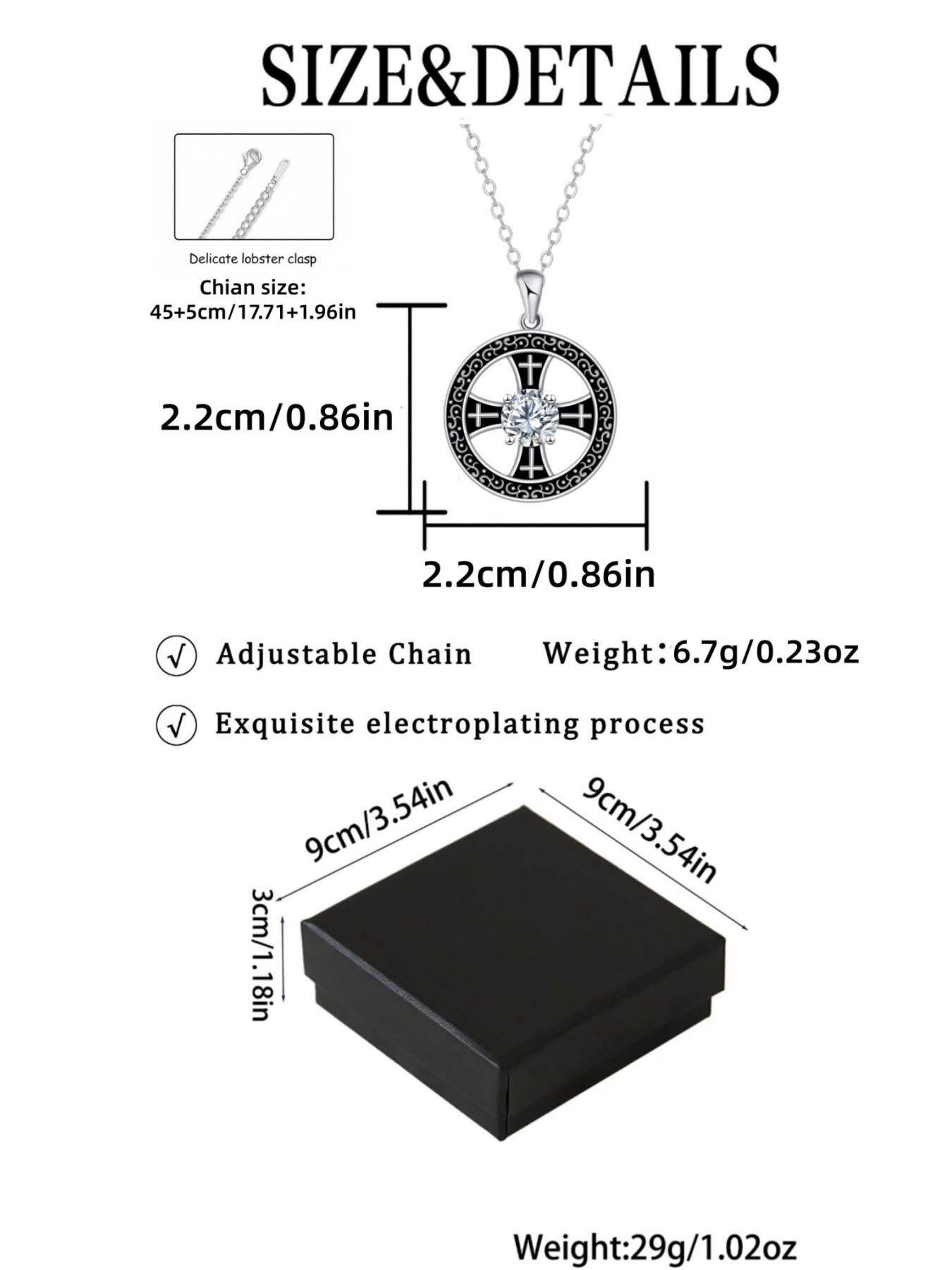 Cross Star Core · Black Silver Original niche vintage cross gem necklace, a must-have for spring and summer daily wear. A mysterious lucky necklace, perfect for Valentine's Day and all festive gifting.