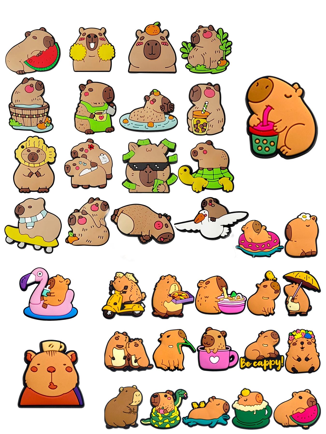 16/20/36 Piece Capybara Puffer Fish PVC Cartoon DIY Shoe Charms, Charm Accessory, Shoe Accessories, Decorative Shoes Classic Sandals, Family Children Christmas Party Birthday Gifts, Shoe Charms Set