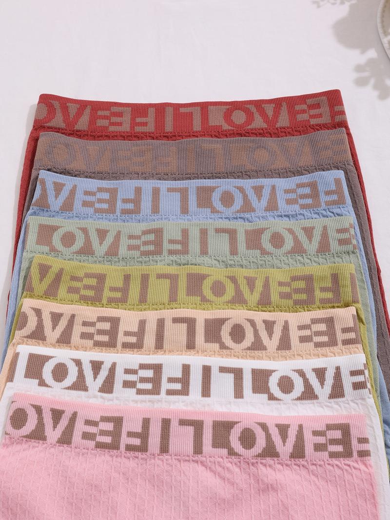 8PCS Monogrammed LOVE knit women's slouchy boxers