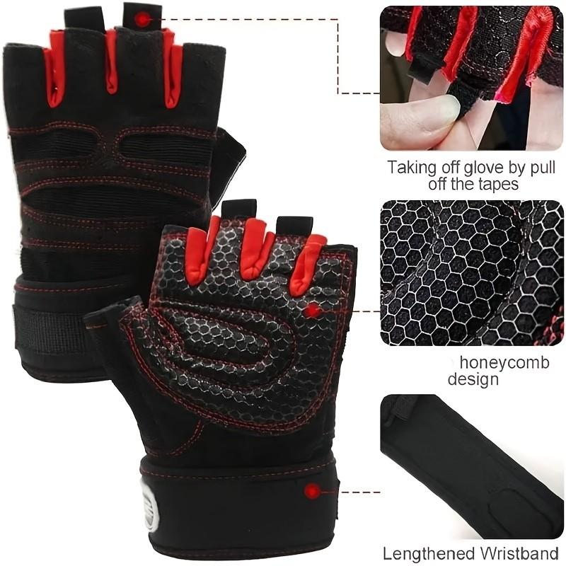 Men's and Women's Fitness Weightlifting Wristband Gloves, Ideal for Gym Exercise Training, Comfortable and Durable Design