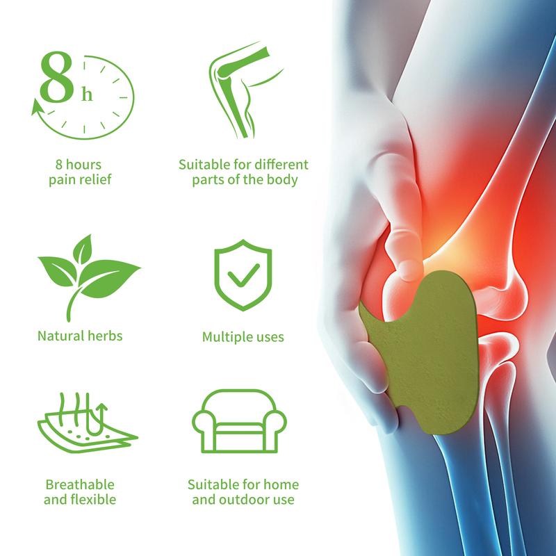 Herbal Knee Patch - Natural Herbal Adhesive Warming Plaster for Muscle Pain Relief, Knee, Back, Neck & Shoulder Discomfort, Alternative Wellness Therapy