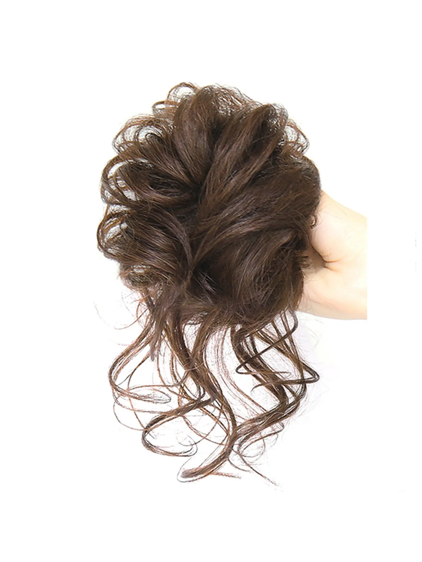 Flower Bud Hair Bun Scrunchie, Synthetic High Temperature Fiber Hair Donut, Invisible Natural Messy Hair Bun Extension with Loose Long Tendrils for Women