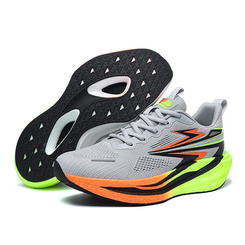 New Men's Lightweight Cushioned Athletic Running Shoes, Breathable Mesh Gradual Thick Sole, Soft Elastic Outsole Anti-Slip Durable, Multi-Color Options