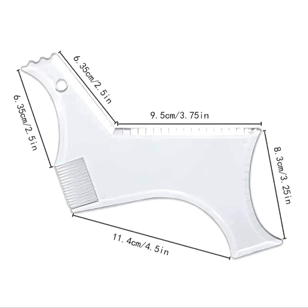 8 in 1 Clear Beard Shaping Tool With Comb, Thickened Beard Guide Shaper, Black Multifunctional Styling Template For Goatee Mustache Sideburn, Grooming Tool, Hair Styling Tools