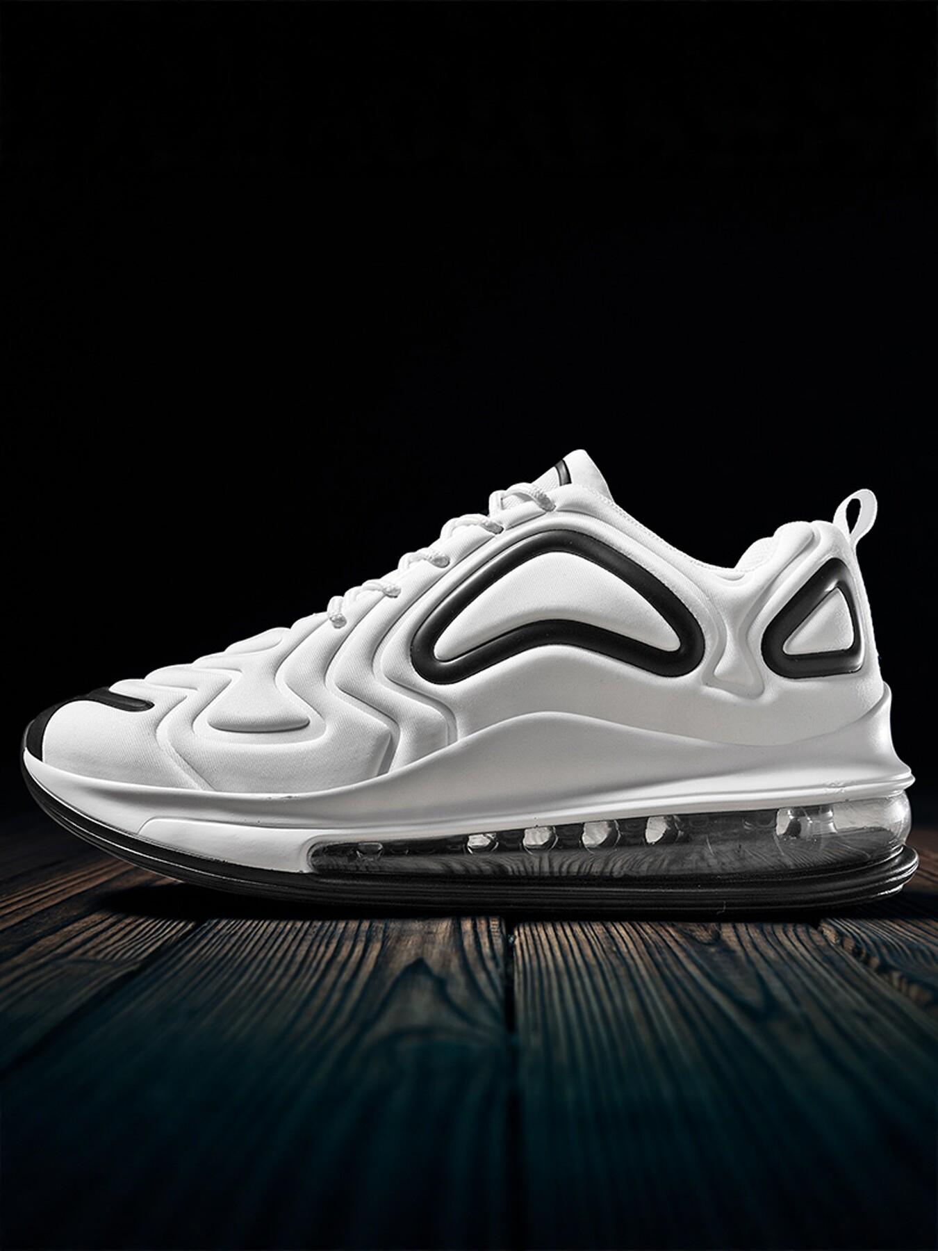 Men's Full Foot Air Cushion Sports Shoes, Comfortable Lightweight Breathable Anti-Slip Shock Absorption Running Shoes, Casual Outdoor Use