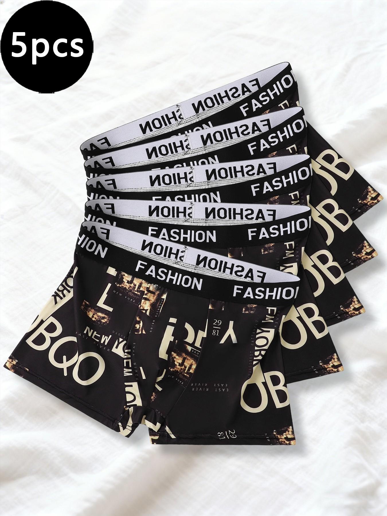 Black gold trendy men's belt-style underwear, personalized letter printed breathable underwear, full of handsomeness