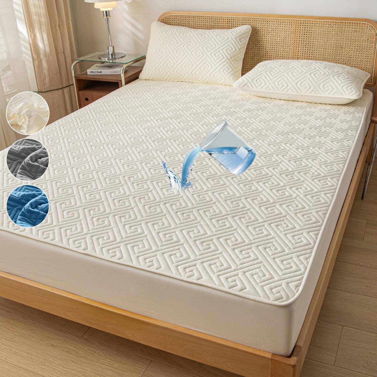 2pcs/3pcs Waterproof Mattress Protector Set, Waterproof Mattress Cover, for Queen/King Beds, Deep Pocket Fits 6"-18" Mattress, Noiseless, Soft, Breathable, Stain-Resistant & Machine Washable, Ideal for Homes with Kids, Pets or Elderly