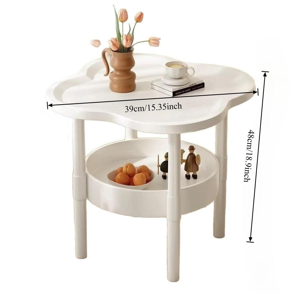 Creative Small Coffee Table for Home, Modern Minimalist Bedside Table with Storage, Mobile Nightstand for Living Room and Bedroom