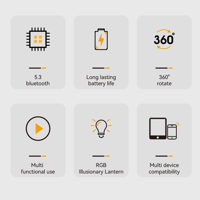 Creative Wireless Bluetooth Speaker Phone Stand USB Emergency Rechargeable Portable Power Bank Tablet Holder with Colorful Ambient Light, Perfect Gift for Friends and Family