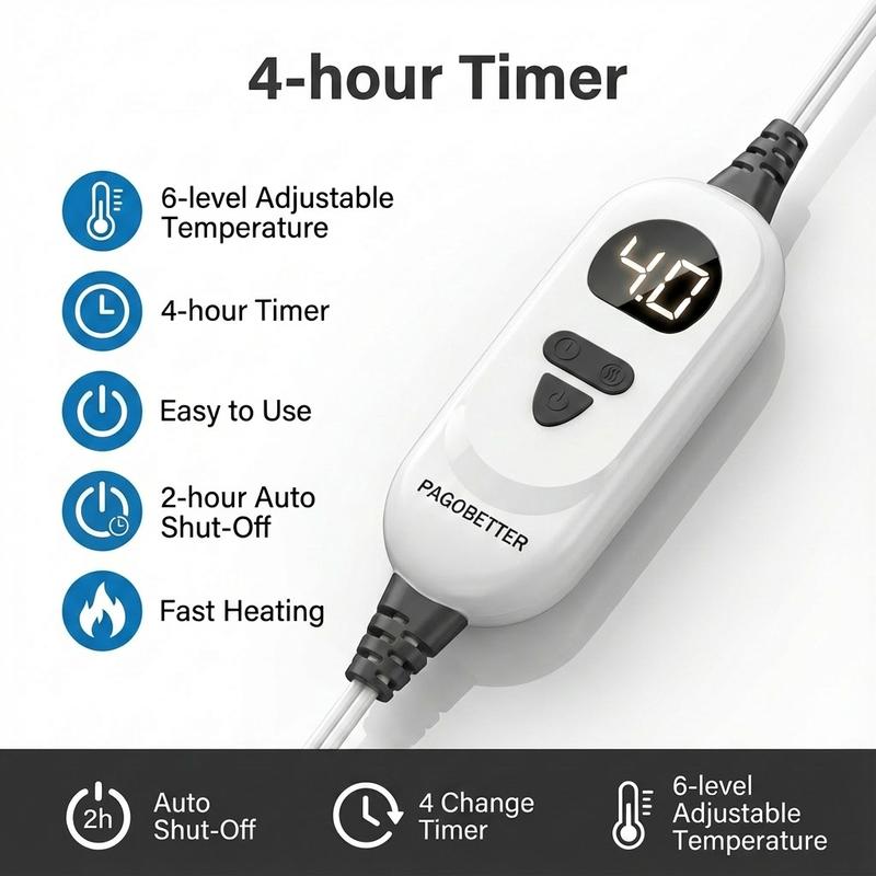 Large Electric Heating Pad for Back, Neck & Shoulders, 26" x 35" Soft Flannel Heating Pad with Adjustable Strap, Fast Heating, 6 Heat Settings, Auto Shut-Off, Machine Washable & UL Certified, Hot Compress Heat Pad Gift for Mom, Dad & the Elderly