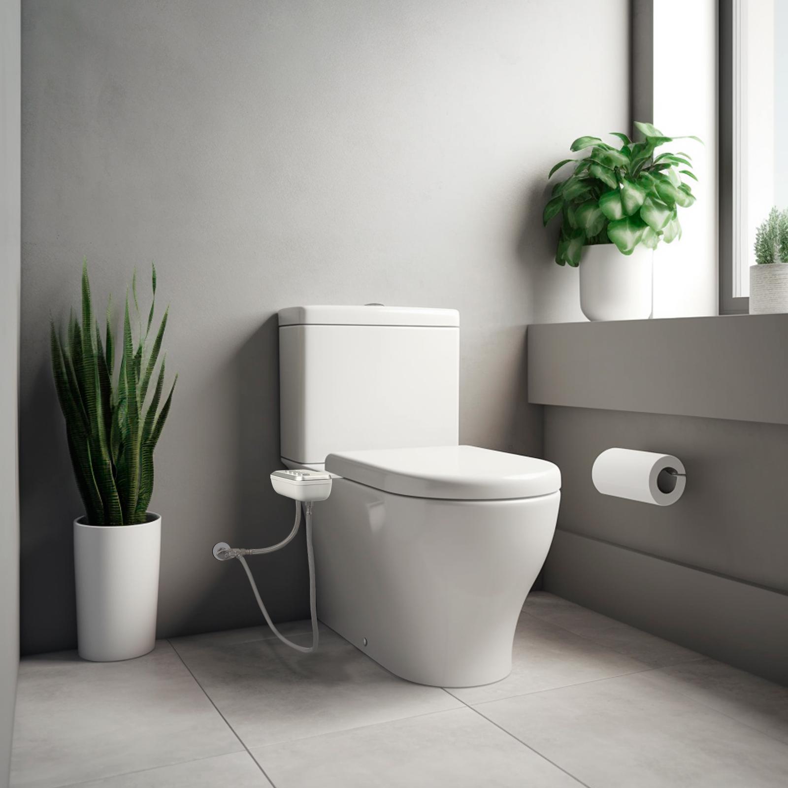 Hibbent Bidet Attachment, Non-Electric Cold Water Bidet Toilet Seat Attachment with Pressure Controls, Retractable Self-Cleaning Dual Nozzles for Frontal & Rear Wash Hibbent Bidet Attachment, Non-Electric Cold Water Bidet Toilet Seat Attachment with Pressure Controls, Retractable Self-Cleaning Dual Nozzles for Frontal & Rear Wash