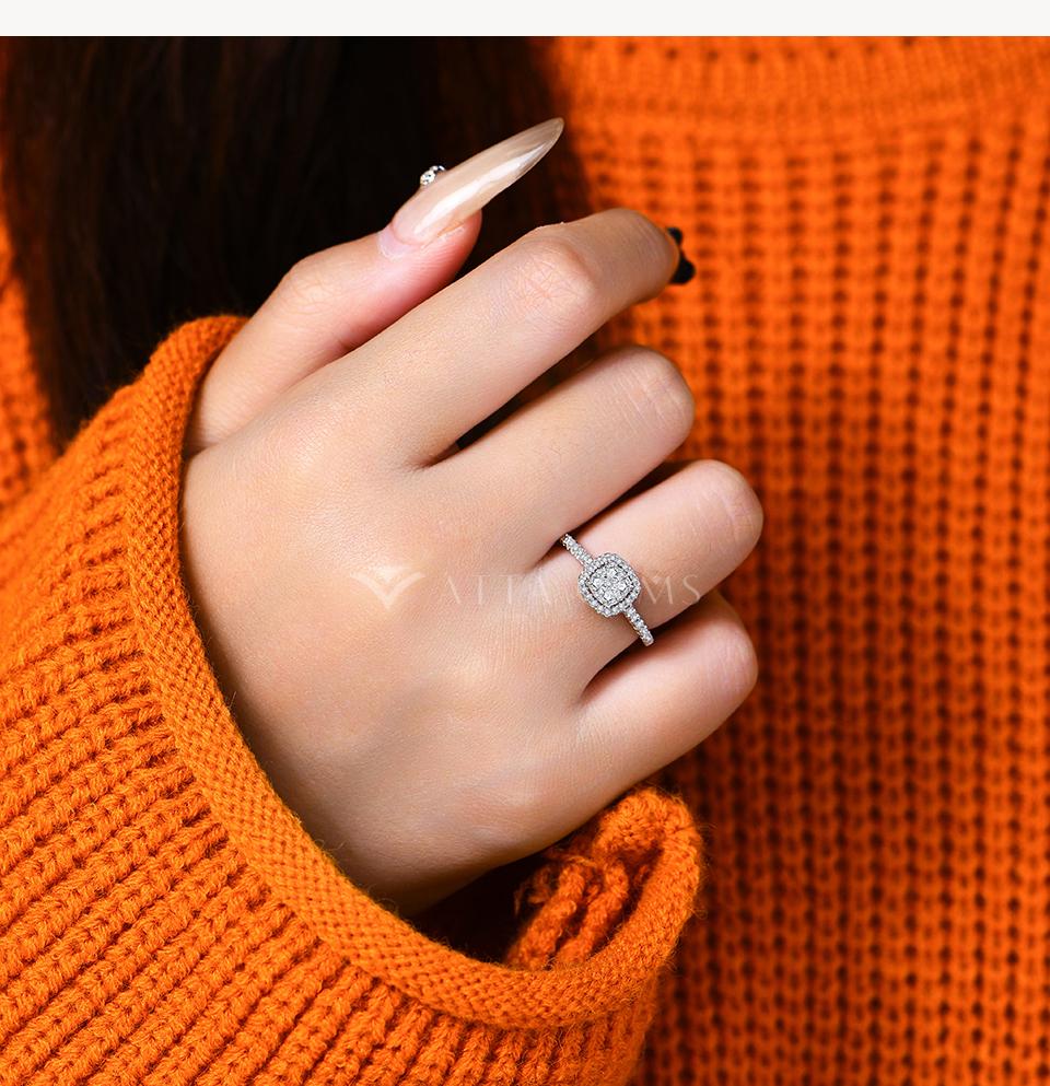 D Color VVS1 Lab-Created Moissanite Ring for Women Engagement Wedding Promise Ring Fine Jewelry Gift Daily Wear R242 SpringStatements