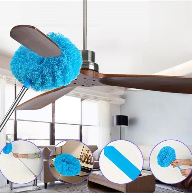 Ceiling Fan & Household Dust Buster: Detachable Microfiber Duster with Washable Feature, Ideal for Summer and Fall Cleaning tool, a Decoration-worthy Housekeeping Essential, Extension Pole Ceiling Fan Duster