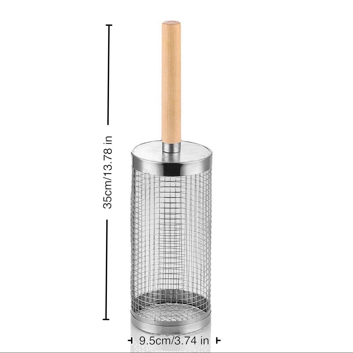 Upgrade BBQ Grill Basket, Portable Outdoor BBQ Net, Rotating Round Grill Tube, Ideal for Camping & Picnics, Durable Design
