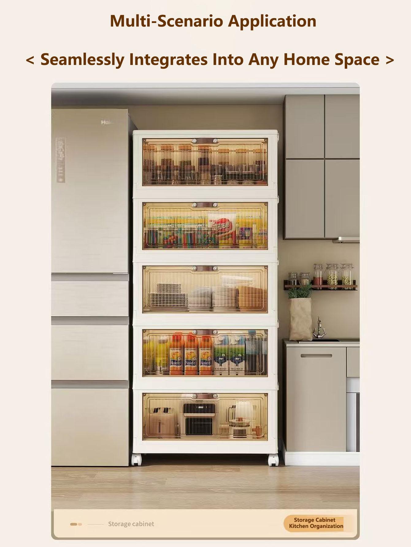 Multi-Layer, Multifunctional Storage Cabinet, Home Organizer Rack, Snack Box Holder, Easy Assembly, Space-Saving Design, Ideal for Kitchen & Living Room