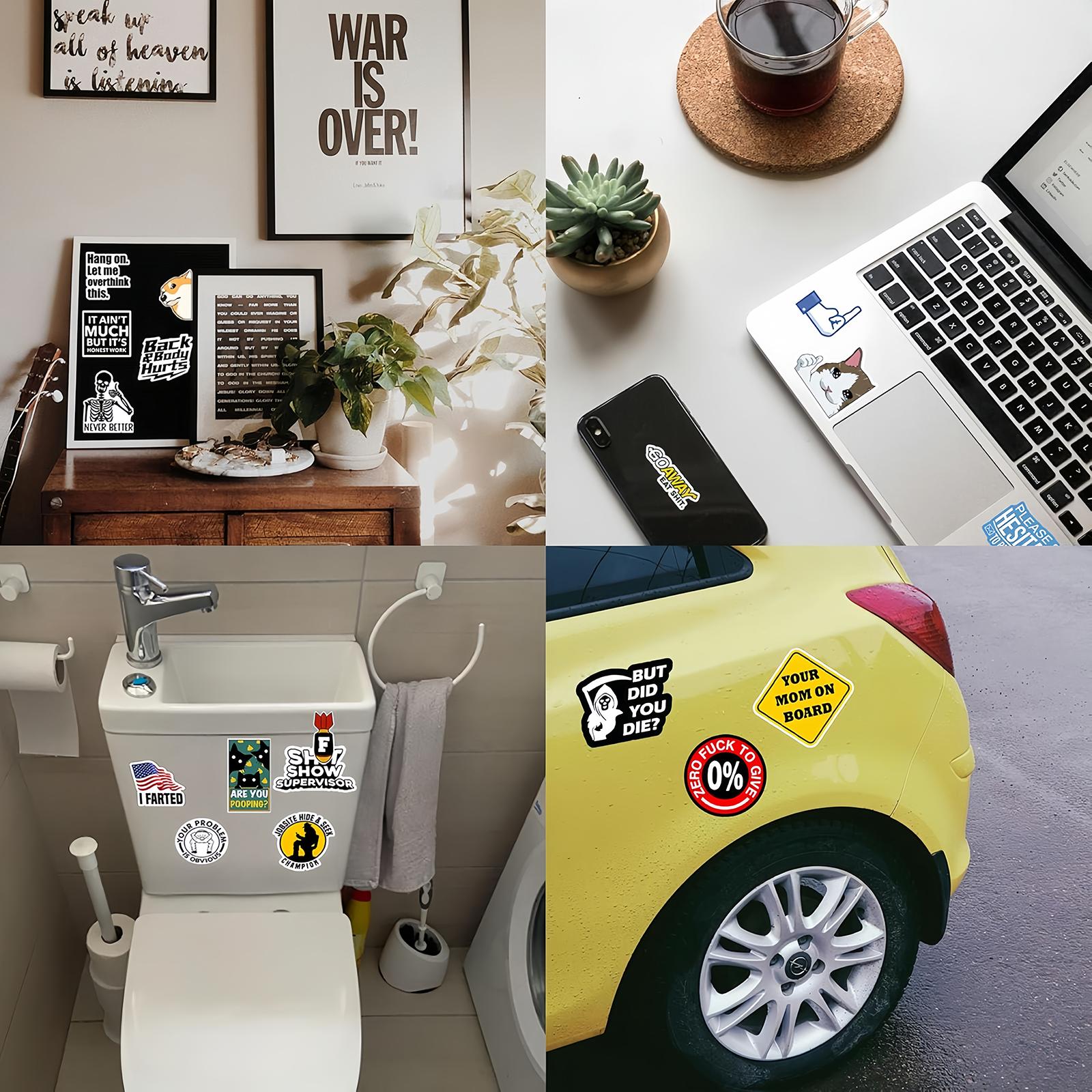 130PCS Funny Saying Sticker Pack, Snarky Sarcastic Humor Meme Stickers, Waterproof Vinyl Stickers for Laptop Water Bottle Phone iPad Decor