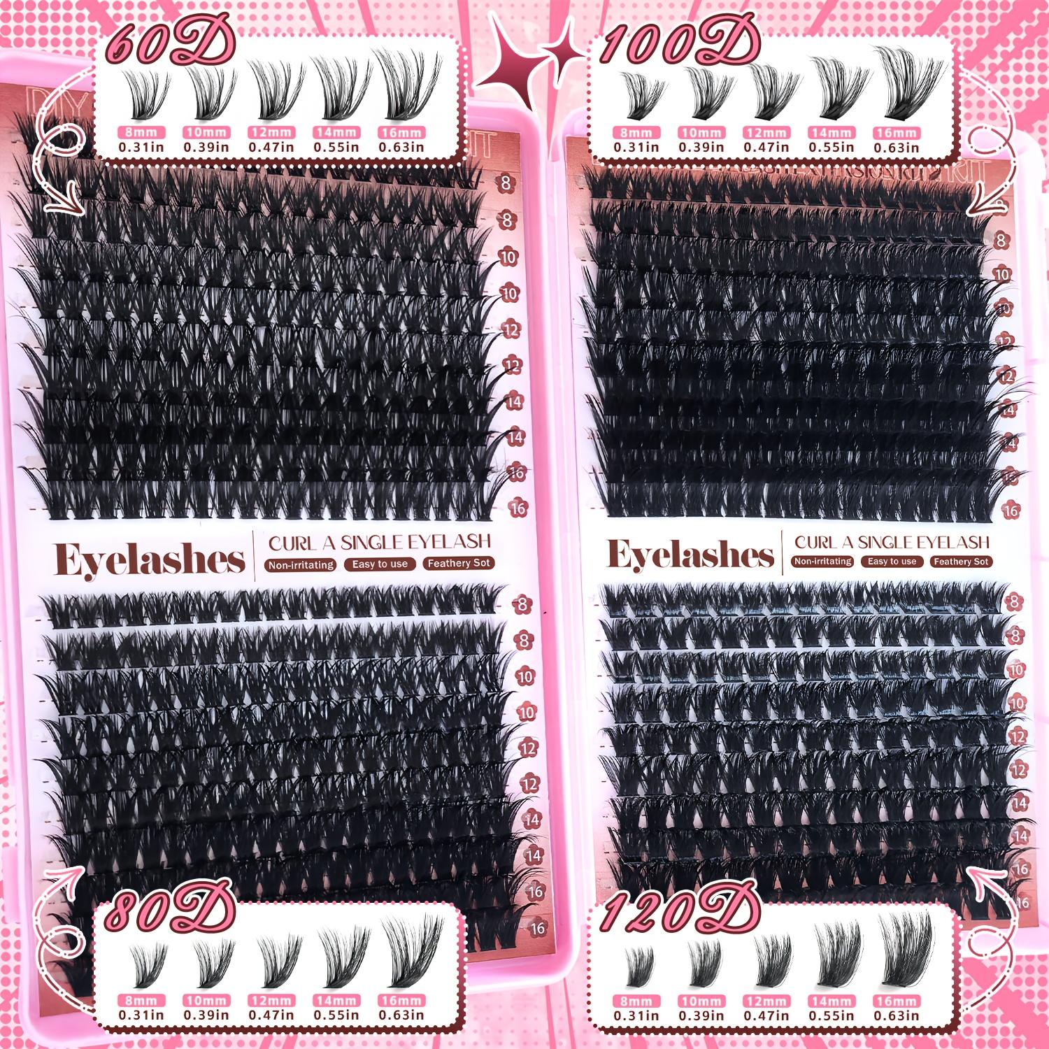 A Kit for Creating False Eyelash Extensions, Featuring a Multifunctional Eyelash Book with a Mix of 40-120D Fluffy And Dense Eyelash Clusters, Along with, a Multifunctional Tool Brush, Tweezers, And a Professional Makeup Kit to Achieve Beautiful Eye