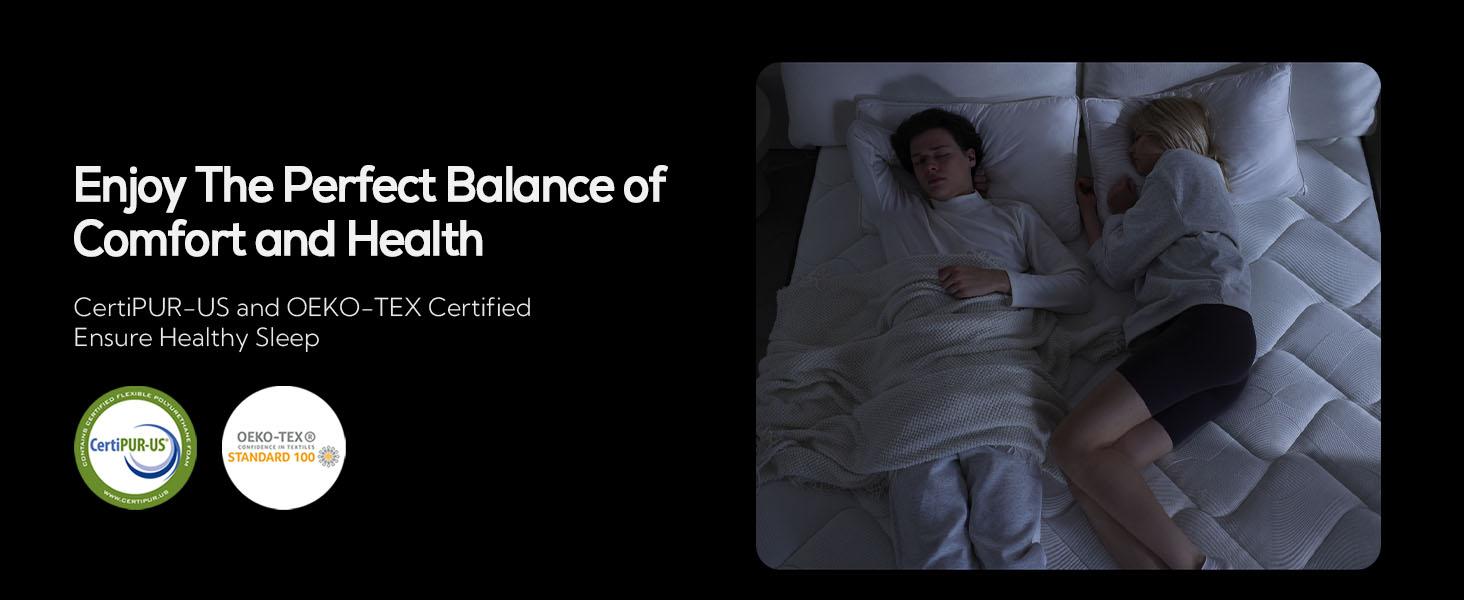 Bezzze Queen Hybrid Mattress in a Box 3-in-1 Comfort Memory Foam Supportive Coils for Zero Motion Transfer Back Lumbar Support Medium Firm Soft Multiple Sizes Twin Full Queen Pressure Relief Traditional Coil Mattress