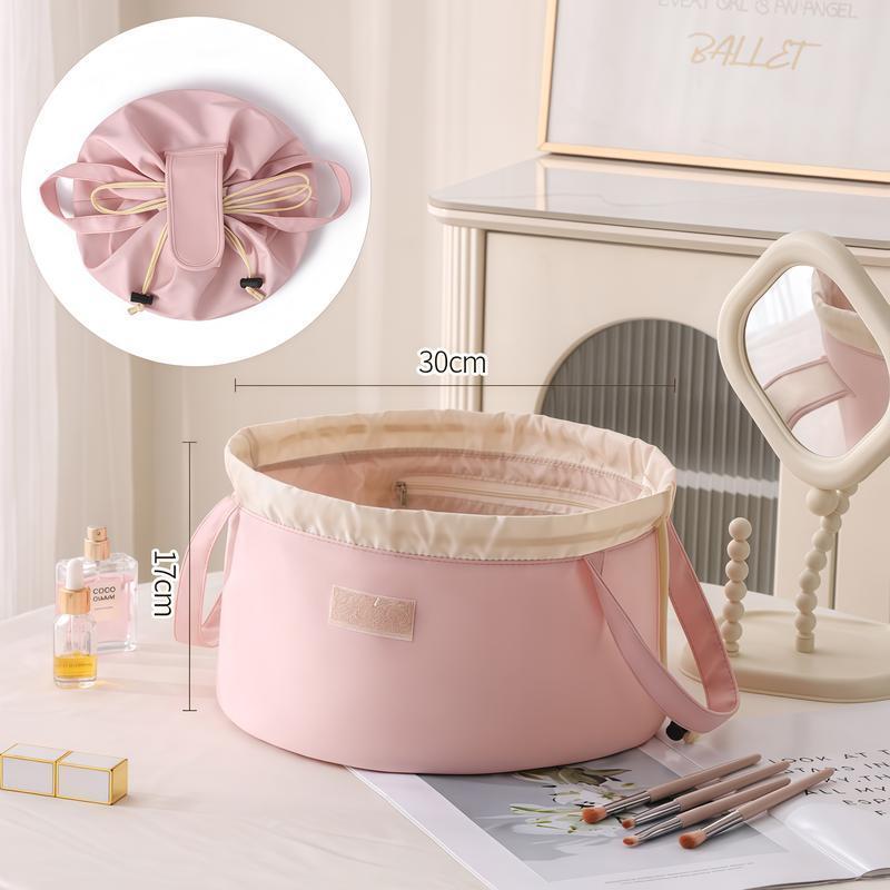 Drawstring Makeup Bag, Waterproof Large Capacity Cosmetic Organizer, Portable Travel Makeup Storage Bag for Women & Girls Drawstring Makeup Bag, Waterproof Large Capacity Cosmetic Organizer, Portable Travel Makeup Storage Bag for Women & Girls