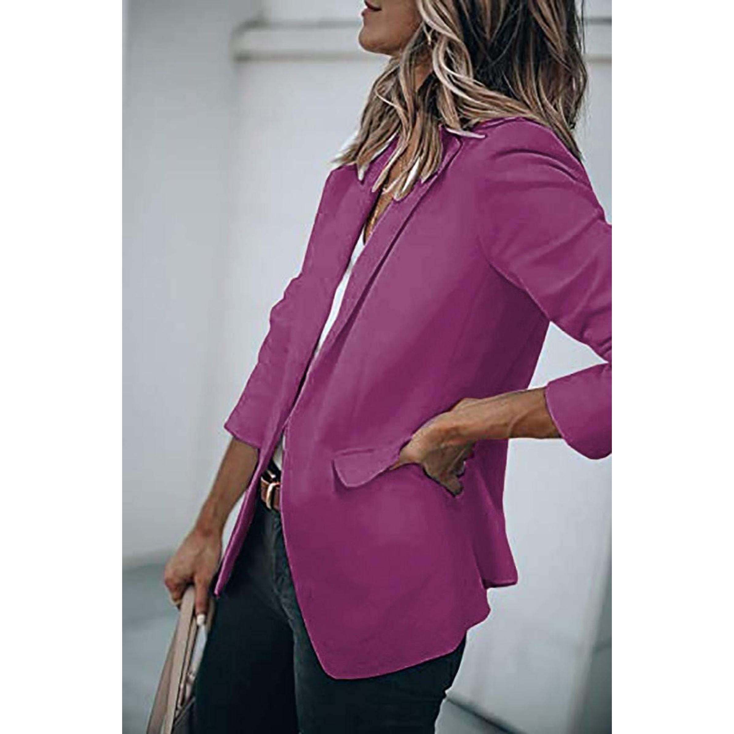 2025 Autumn Women's Fashion Elegant Long Sleeve Jacket Solid Color Suit Collar Loose Single-Breasted Women's Blazer
