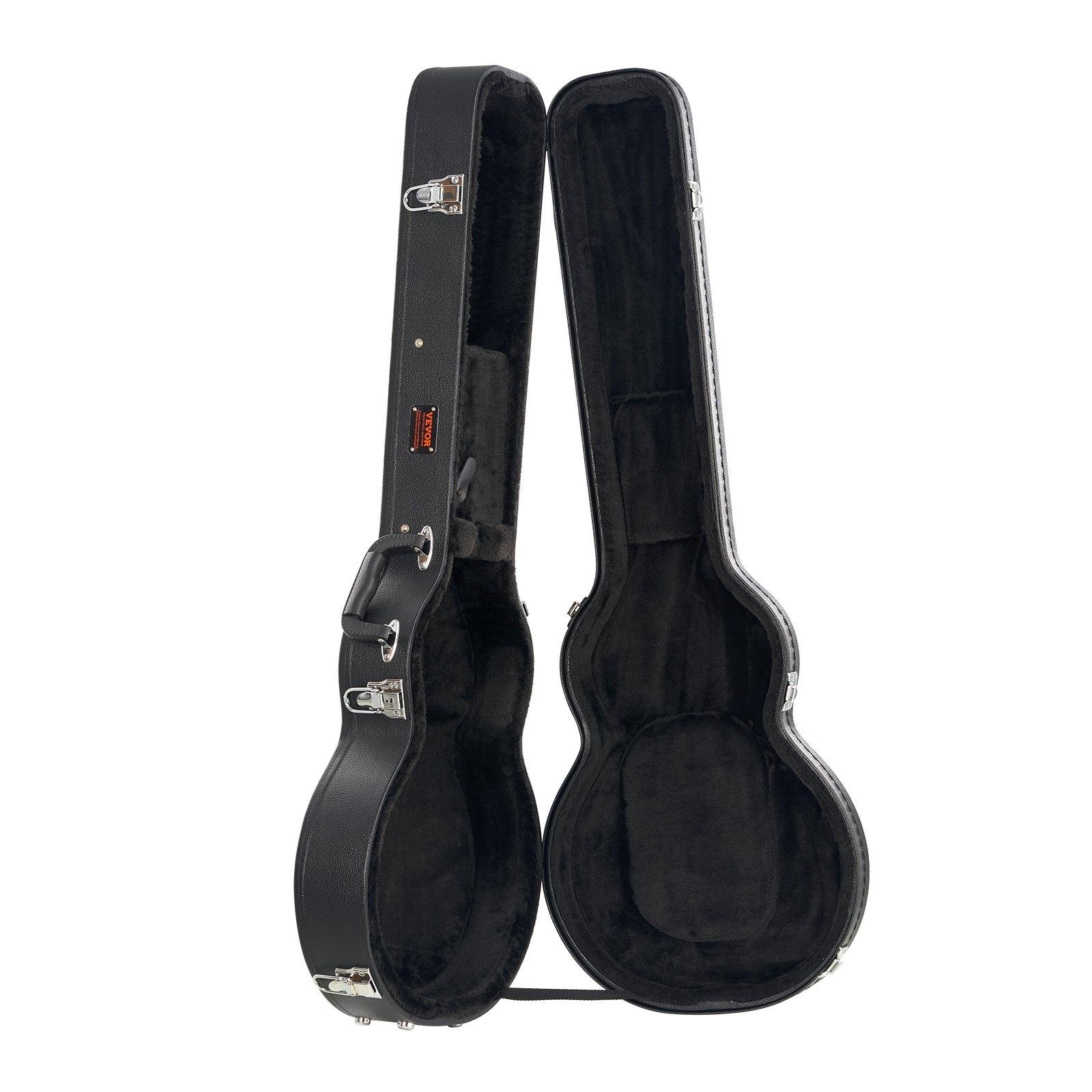 fathersdaygift  VEVOR Electric Guitar Hard Case, 41.34 in Gourd-Shaped Guitar Hard Case, With Lock Latch Keys Handle, PVC Padding Soft Lining Water-Resistant Hard Shell Guitar Case, for 39 in LESPaul Guitars, Black