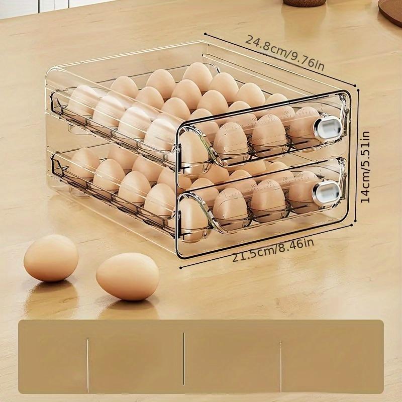 Space-Saving Transparent Refrigerator Egg Rack, Durable Easy Clean, Single Pack Fresh Egg Storage Container, Kitchen Organizer, Refrigerator Accessories