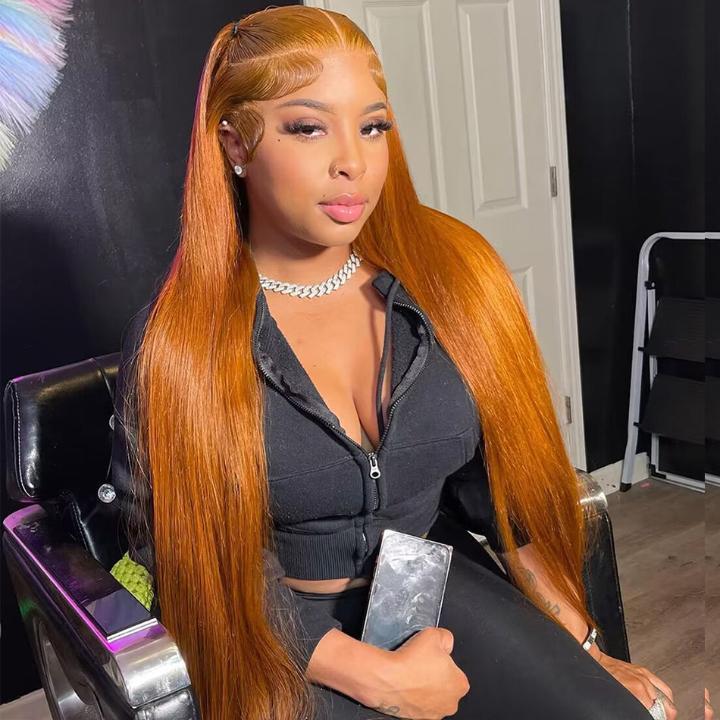 Tuneful 30 inch Ginger Blonde Hair Wig Human Hair Straight 99J Burgundy 13x6 Lace Front Wig Human Hair Honey Blonde HD Transparent Lace Frontal Wigs Highlight P4/27 Human Hair Pre Plucked with Baby Hair