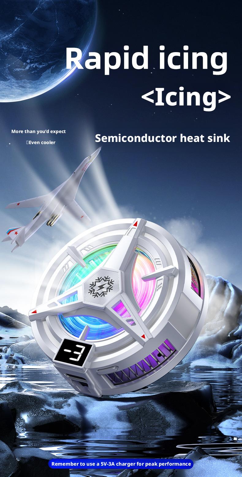 2026 New Magnetic Semiconductor Phone Cooler TL07 Frosty Digital Display Version Light-Off Cooling Artifact for Gaming & Hot Days