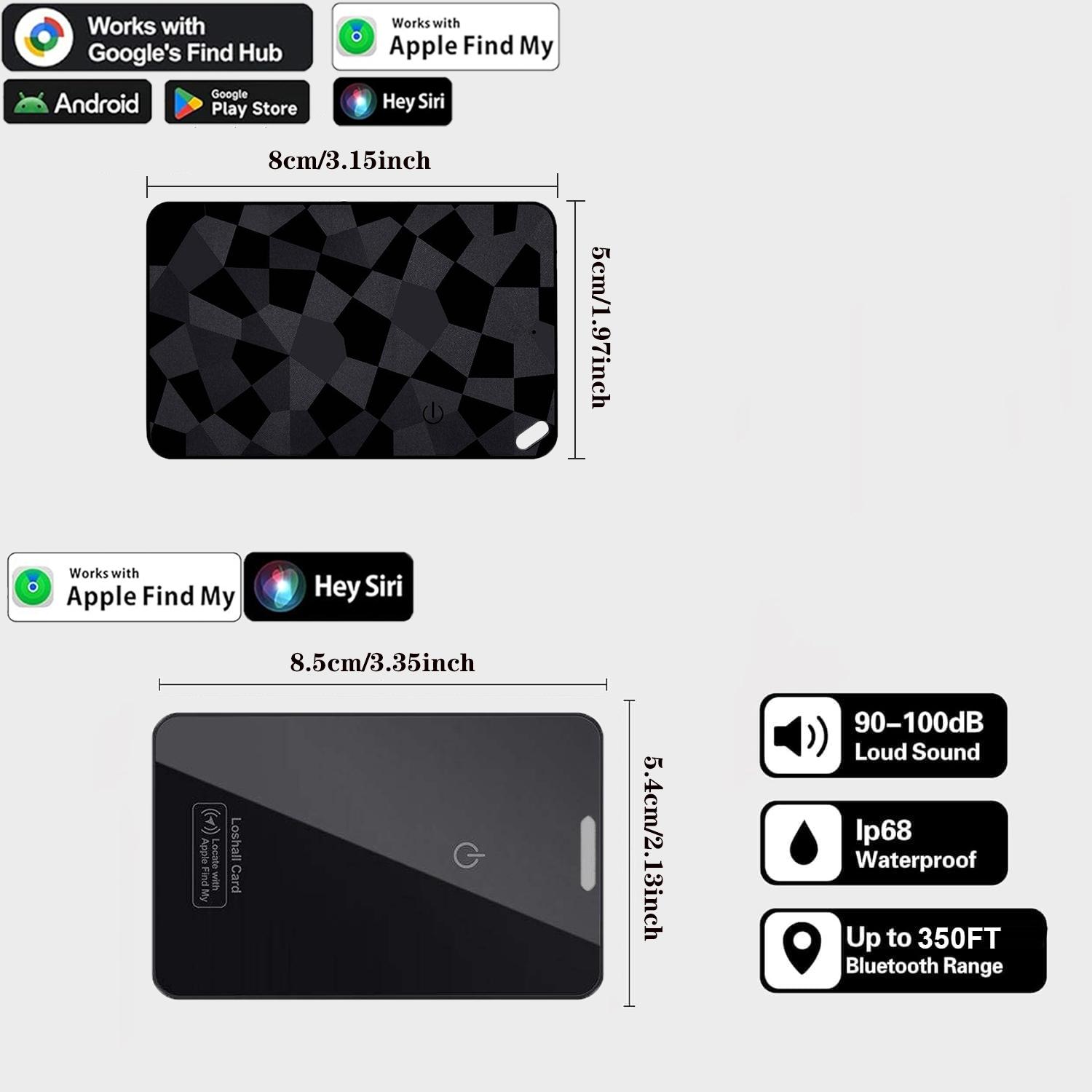 Wallet Tracker Card Air Tag, Bluetooth-compatible Smart Wallet Finder, Ultra-Thin 0.08 Inch, IP68 Waterproof, Supports Android & iOS, Luggage Tags, Passport, Wallet Locator