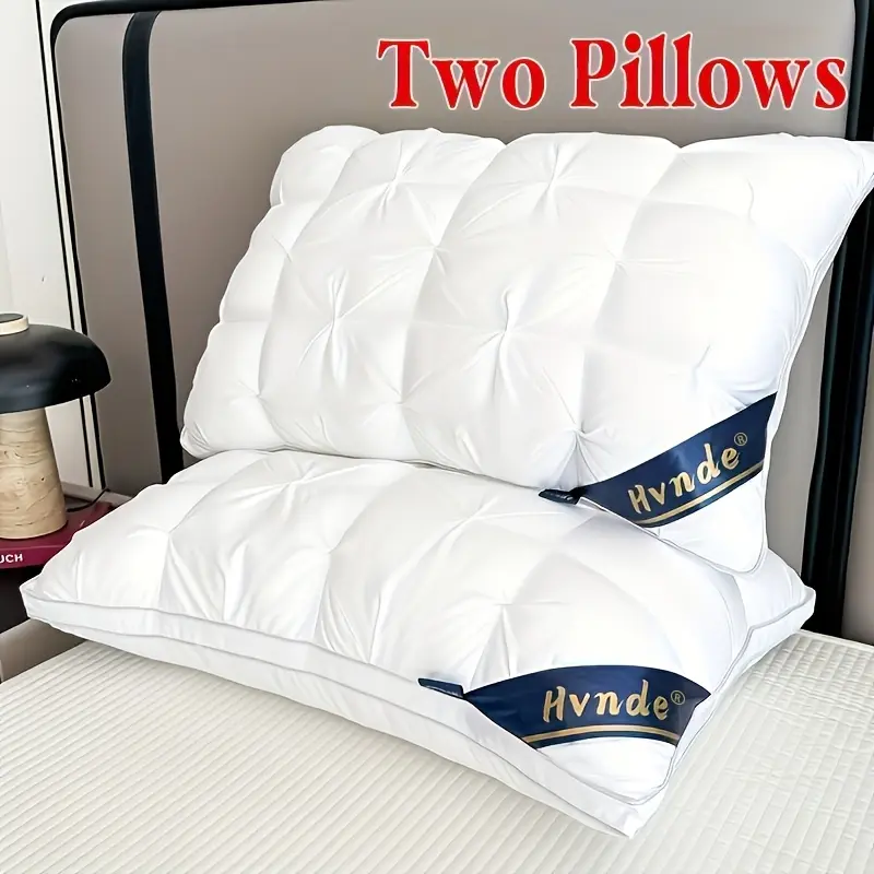 2-Piece Luxury Hotel Series Pillow Set, Deep Sleep & Neck Relief Support, High-Resilience Non-Sagging Core, Hypoallergenic Soft Cool Breathable Fabric Reversible Microfiber standard pillows