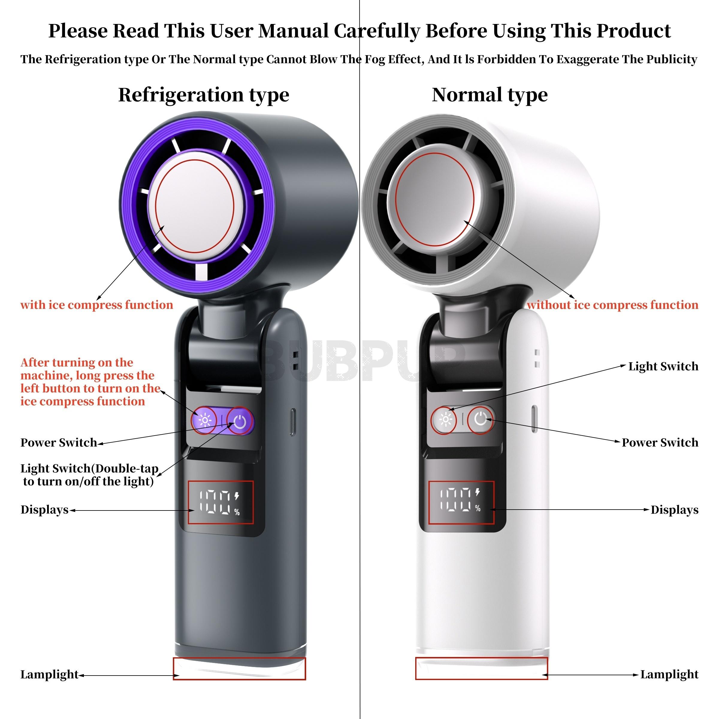 THIS PRODUCT HAS 2 SPECIFICATIONS:: WITH COOLING SYSTEM AND NO COOLING SYSTEM. INSTRUCTIONS FOR USE: First press the ⏻ P