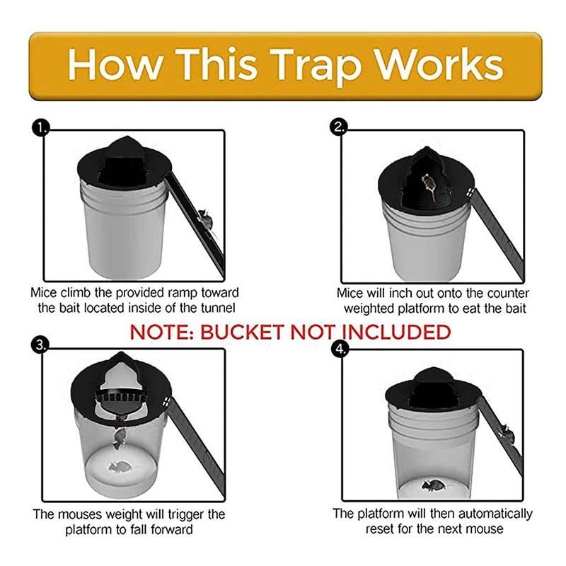 🐁Flip N Slide Bucket Lid Mouse Trap,🏠Mouse Traps Bucket for Indoor and Outdoor Use - Mouse Traps Indoor for Home - Multi-Catch, Auto-Reset, Humane or Lethal Rat Trap - ABS Material -Reusable Mouse Trap 🐁Flip N Slide Bucket Lid Mouse Trap,🏠Mouse Traps Bucket for Indoor and Outdoor Use - Mouse Traps Indoor for Home - Multi-Catch, Auto-Reset, Humane or Lethal Rat Trap - ABS Material -Reusable Mouse Trap