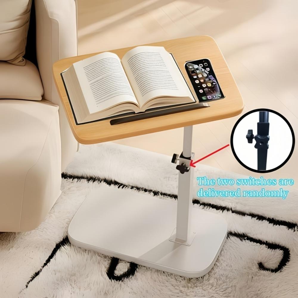 Height-adjustable desk featuring a 360° swivel tabletop, sturdy legs and a stable surface — this space-saving compact desk is ideal for home offices, gaming, living rooms and bedside use. It can support the weight of laptops, books and snacks,