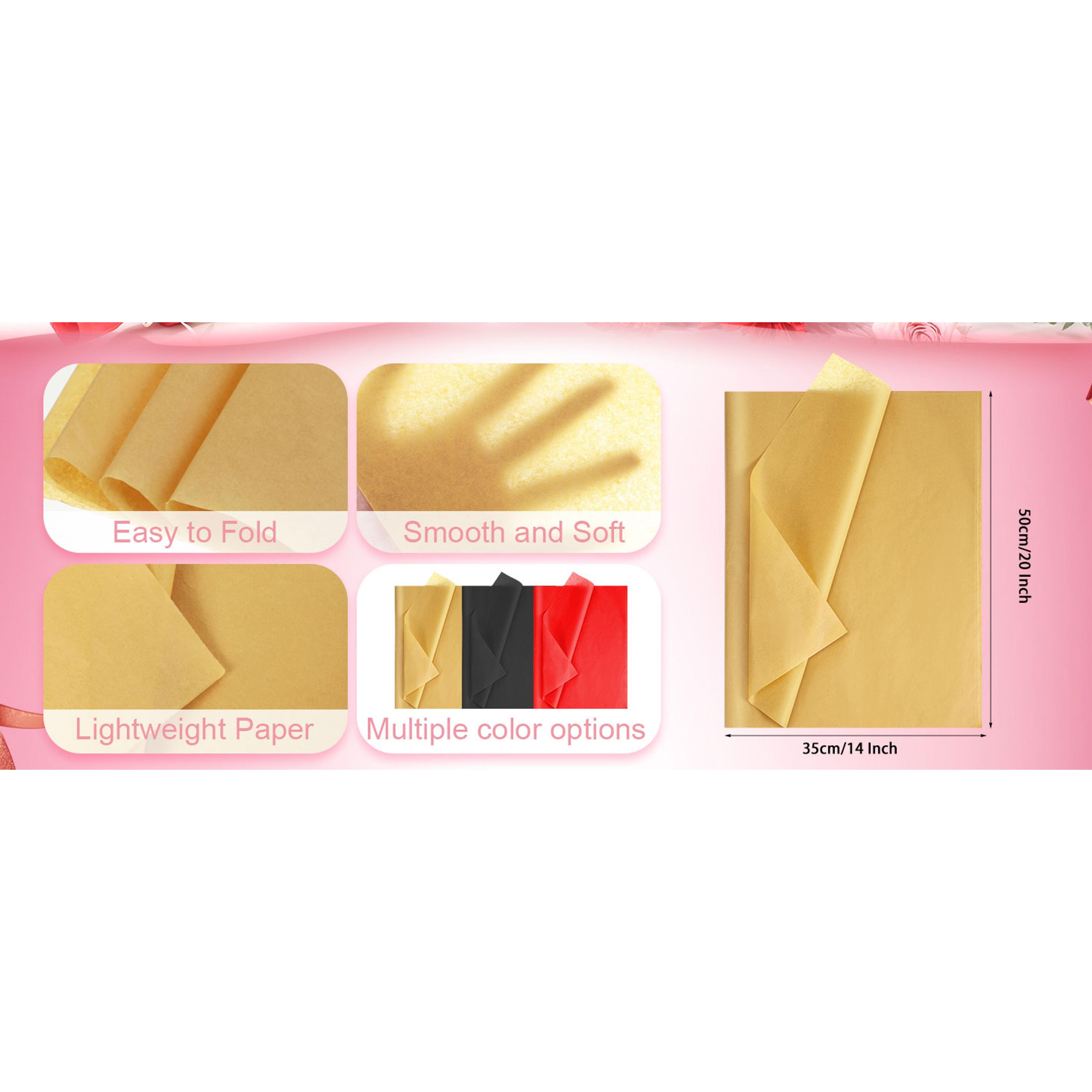 Gold Rectangular Gift Tissue Paper Bulk Pack (20x14 in, 160 Sheets) - for Gift Wrapping, Crafts, Wedding Decorations