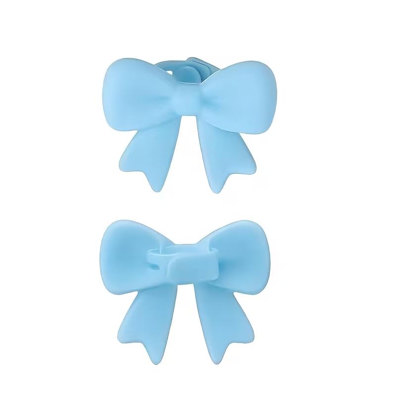 Silicone Bow Headset Accessories, 2 Pack 3D Bow Headset Decoration, Cute Headset Pendant, Girl Heart Silicone Bow Clip, 3 Colors Optional, Aesthetic