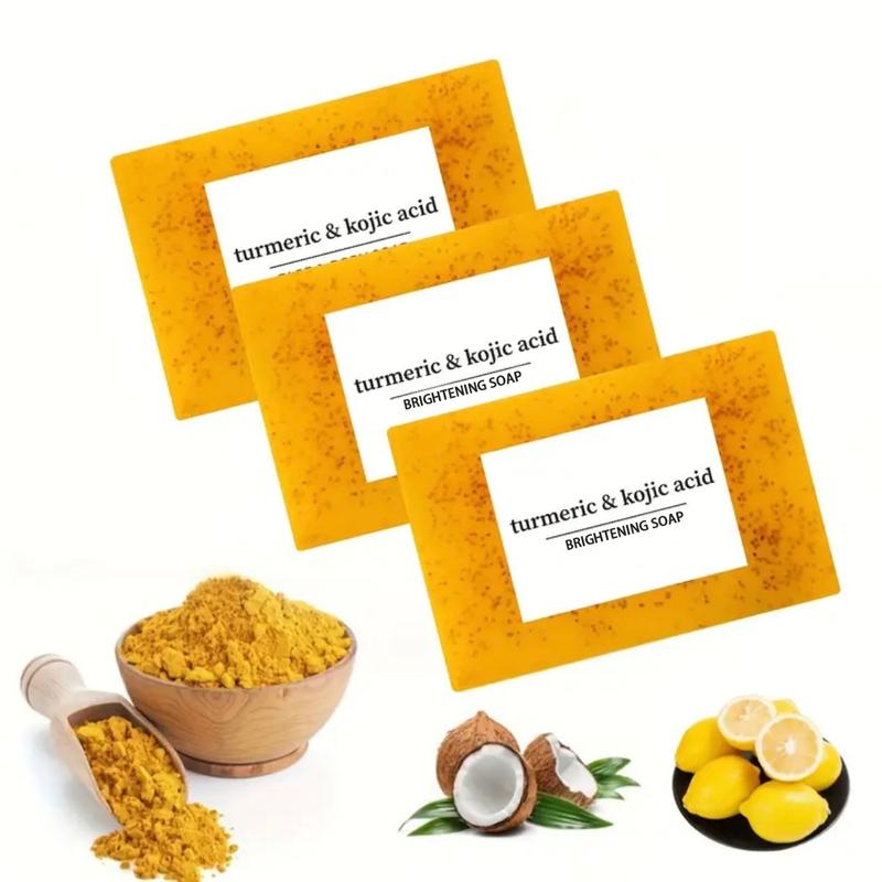 2/3/5pcs Turmeric Soap Lemon Soap Kojic Acid Soap, 100g Per Bar, Alcohol-Free Suitable for All Skin Types, Deep Moisturizing Cleansing Hand Face Wash