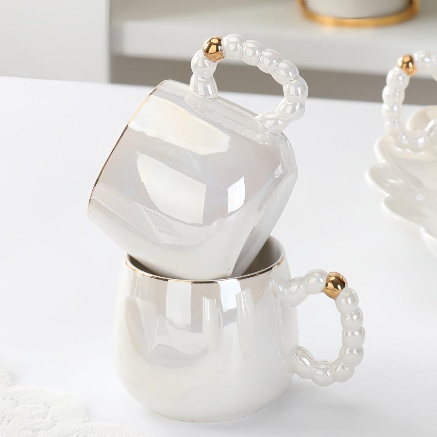 8-Piece Ceramic Water Set, 1.2L Kettle, 6 Cups, 13in Tray, High-End Ceramics, Perfect Gift for Parents, Creative Kitchenware，Boxed gift