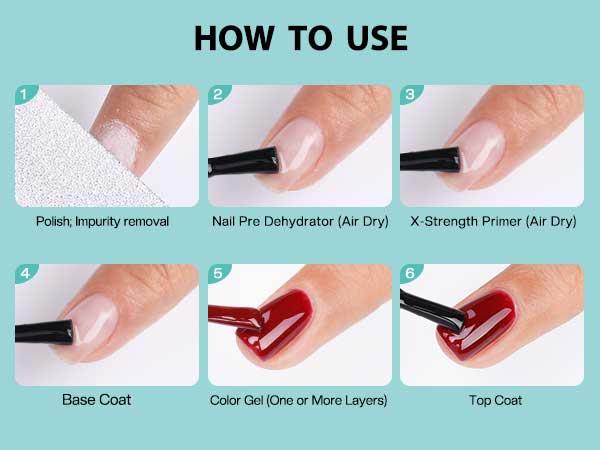 Morovan Nail Prep Dehydrator and Nail Primer X-strength, No Burn Non Acid Nail Primer and Dehydrator for Acrylic Powder Fast Dry 0.5oz Nail Primer Set