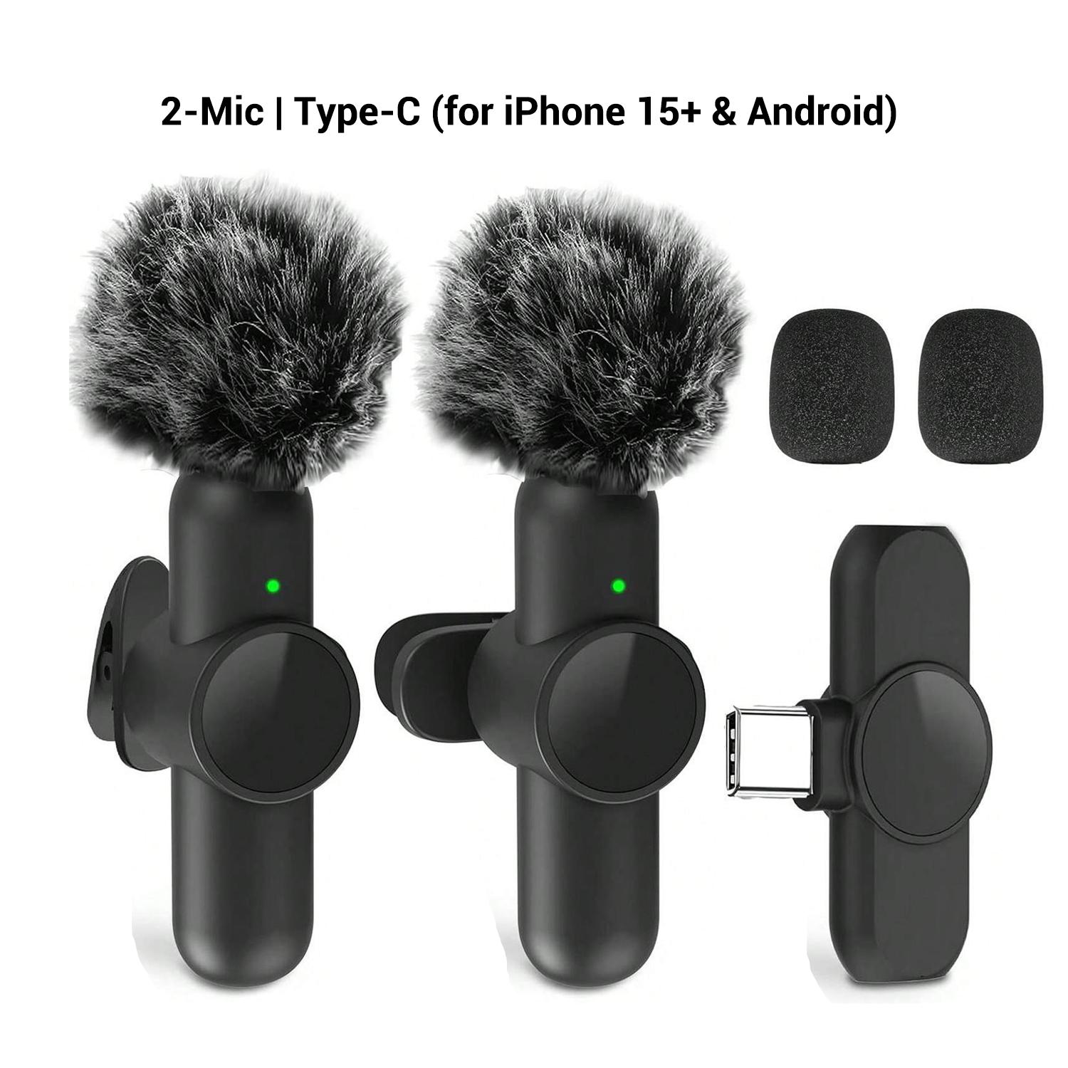 Portable Wireless Lavalier Microphone, 1 Set Professional Wireless Collar Clip Mic for iPhone & Android Phone, Plug-play Lapel Mic for Video Recording, Teaching, Interviews, Podcast, Tiktok & Vlog, Gift, Live Streaming Equipment