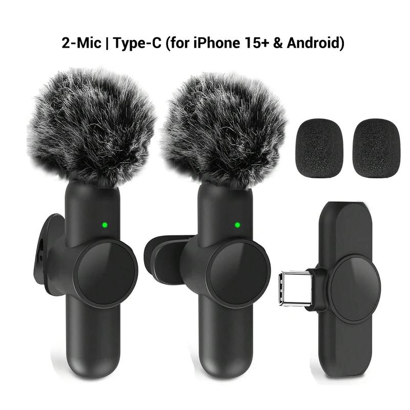 Portable Wireless Lavalier Microphone, 1 Set Professional Wireless Collar Clip Mic for iPhone & Android Phone, Plug-play Lapel Mic for Video Recording, Teaching, Interviews, Podcast, Tiktok & Vlog, Gift, Live Streaming Equipment