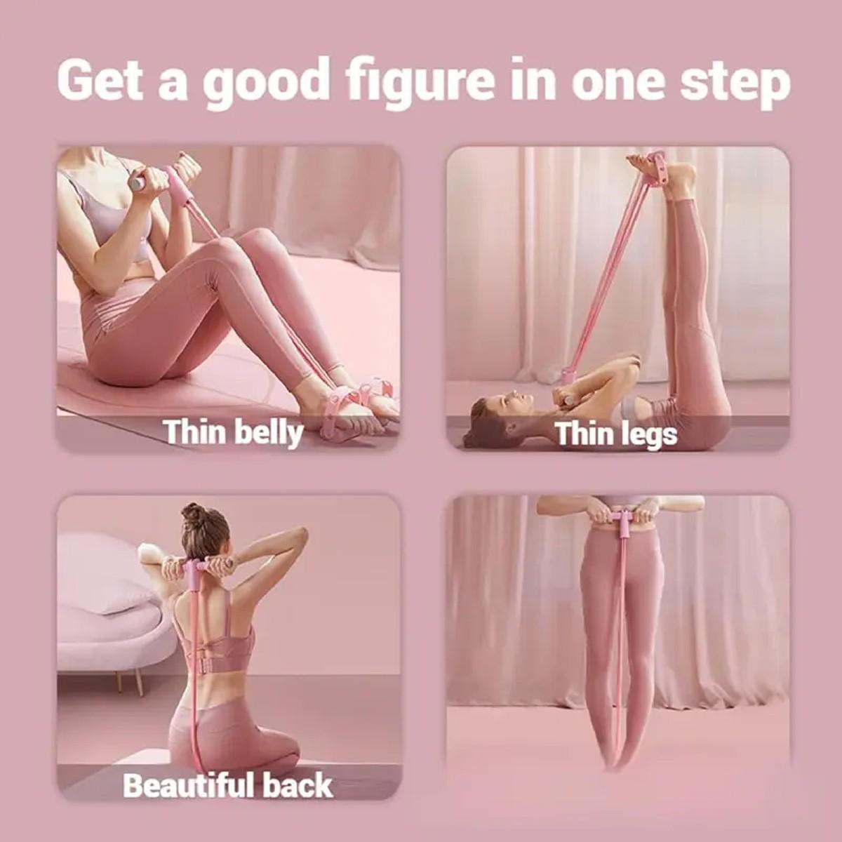 Multifunction Tension Rope, 6-Tube Elastic Resistance Bands, Pedal Resistance Band with Handles, Natural Latex for Fitness Training