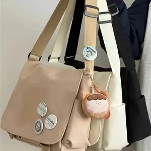 Japanese Casual Nylon Bag Women Simple Messenger Bag Collage Student School Book Bags Big Crossbody Bags For Women Bolso Mujer