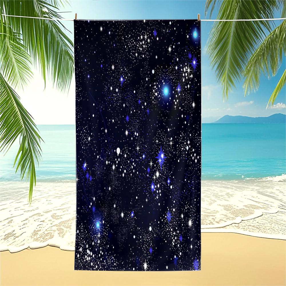 Galaxy Starry Sky Digital Print Beach Towel, Quick Dry Pool Towel, Multipurpose Camping Towel & Bath Towel Blanket, Ideal for Beach Pool Camping, Perfect Gift