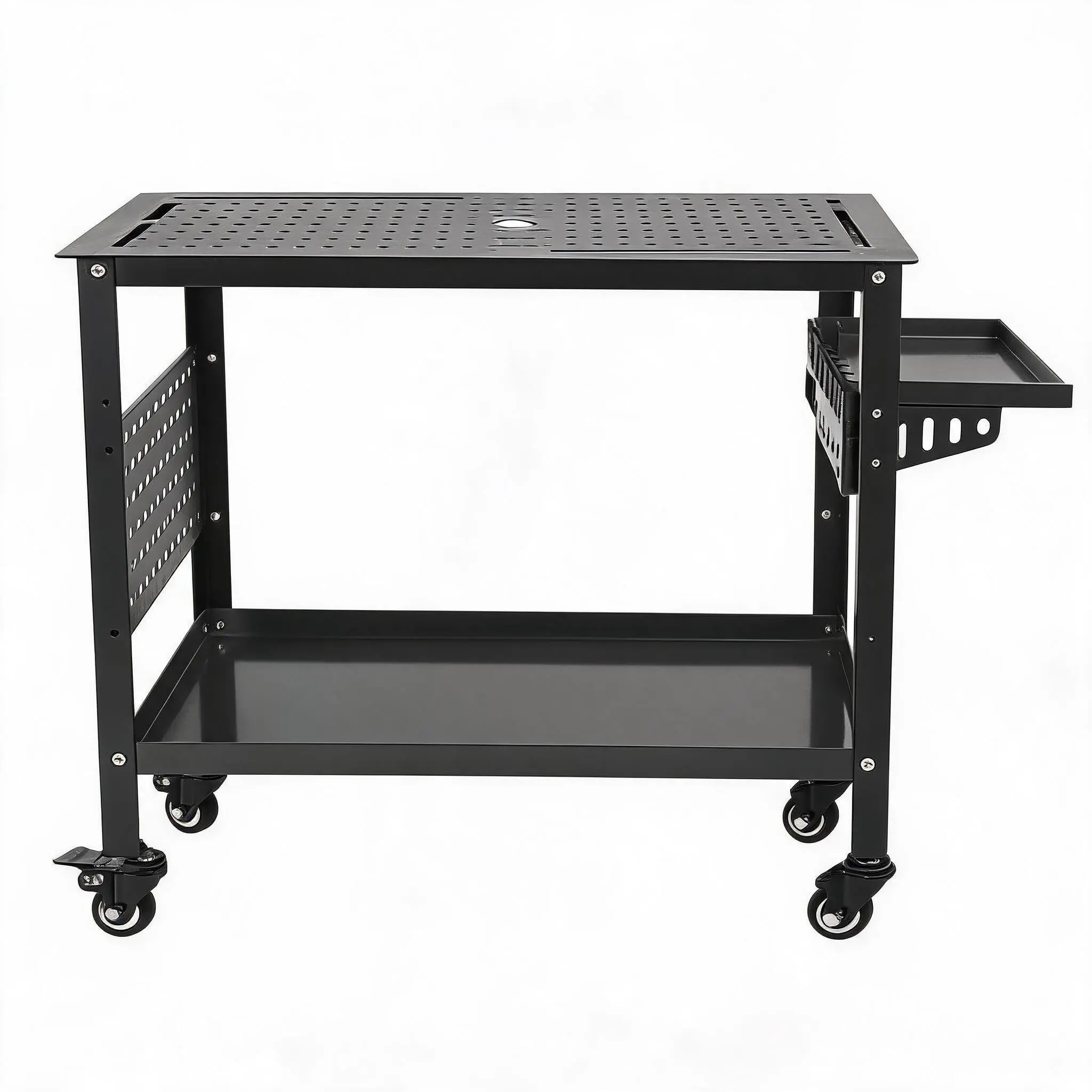 36x24 in Welding Table with Wheels, 600 LBS Welding Bench for Shop Garage