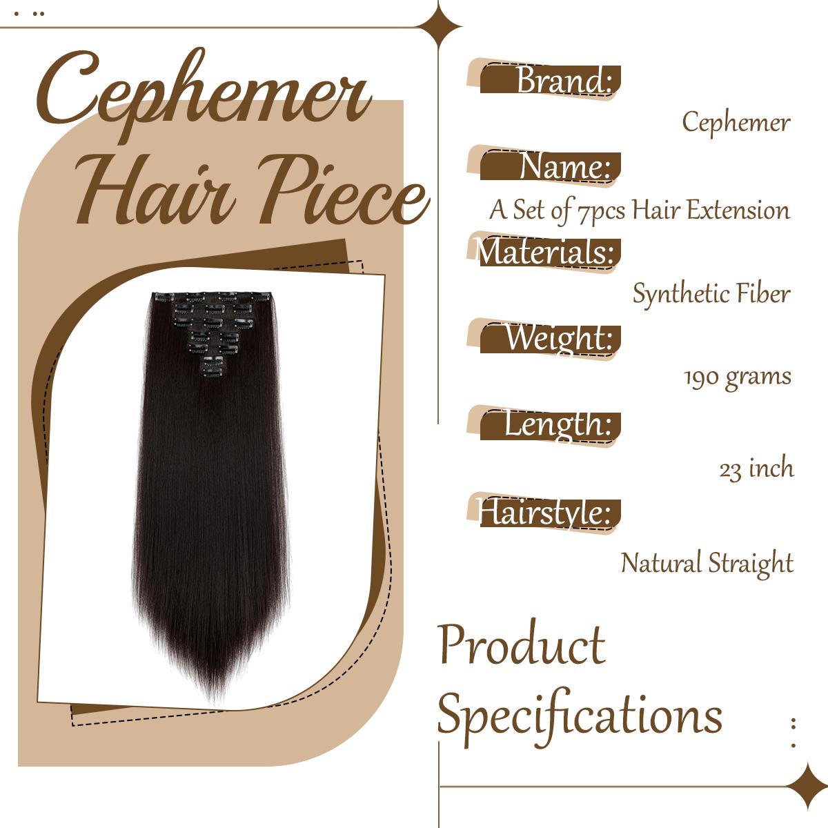 Cephemer Clip-in Synthetic Hair Extensions 23inches Straight 7PCS Natural Layered Light Weight Hairpieces for Women All Day Comfort for Daily Party Black Friday & Christmas Cephemer Clip-in Synthetic Hair Extensions 23inches Straight 7PCS Natural Layered Light Weight Hairpieces for Women All Day Comfort for Daily Party Black Friday & Christmas