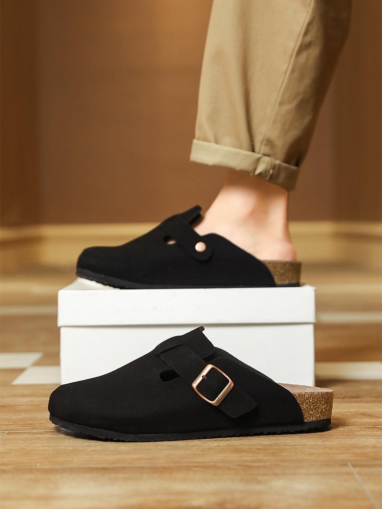 New Lightweight Comfortable Slip-On Couples Half-Enclosed Backless Rubber Sandals, Men's Women's Birkken Shoes, Casual Round Toe Low Top