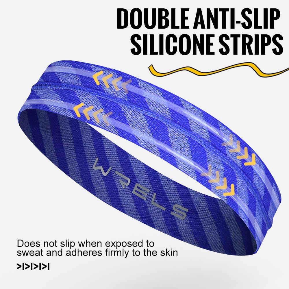Wrels Outdoor Sports Cycling Headband, Men's Basketball Anti-Slip Headband, Hair Tie for Fitness Yoga, Sweat-Proof Headscarf