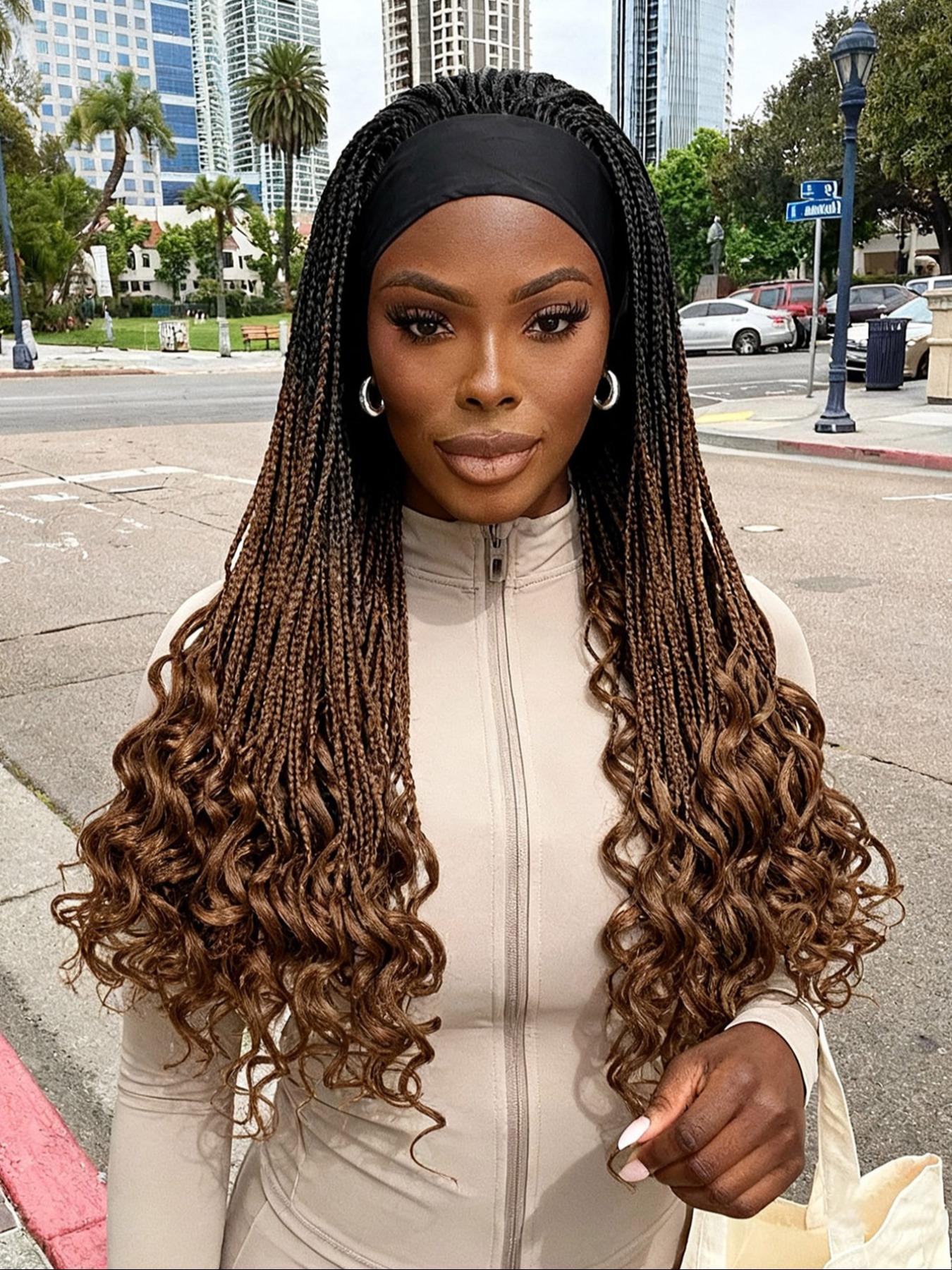 Fashion Ice Silk Braided Wig, Long Fine Cornrow Wave Tail, Easy Wear Daily Use, Stylish Artificial Hair Extension